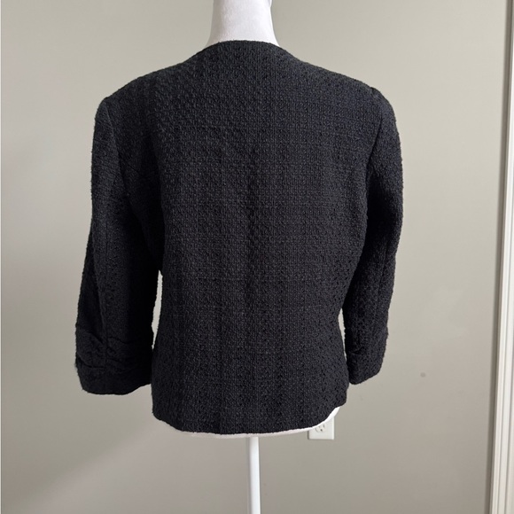 Coldwater Creek Black Textured Blazer with Silver Beading - Picture 3 of 9